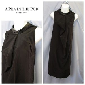 NWT A Pea In The Pod Silk Maternity Dress Black L